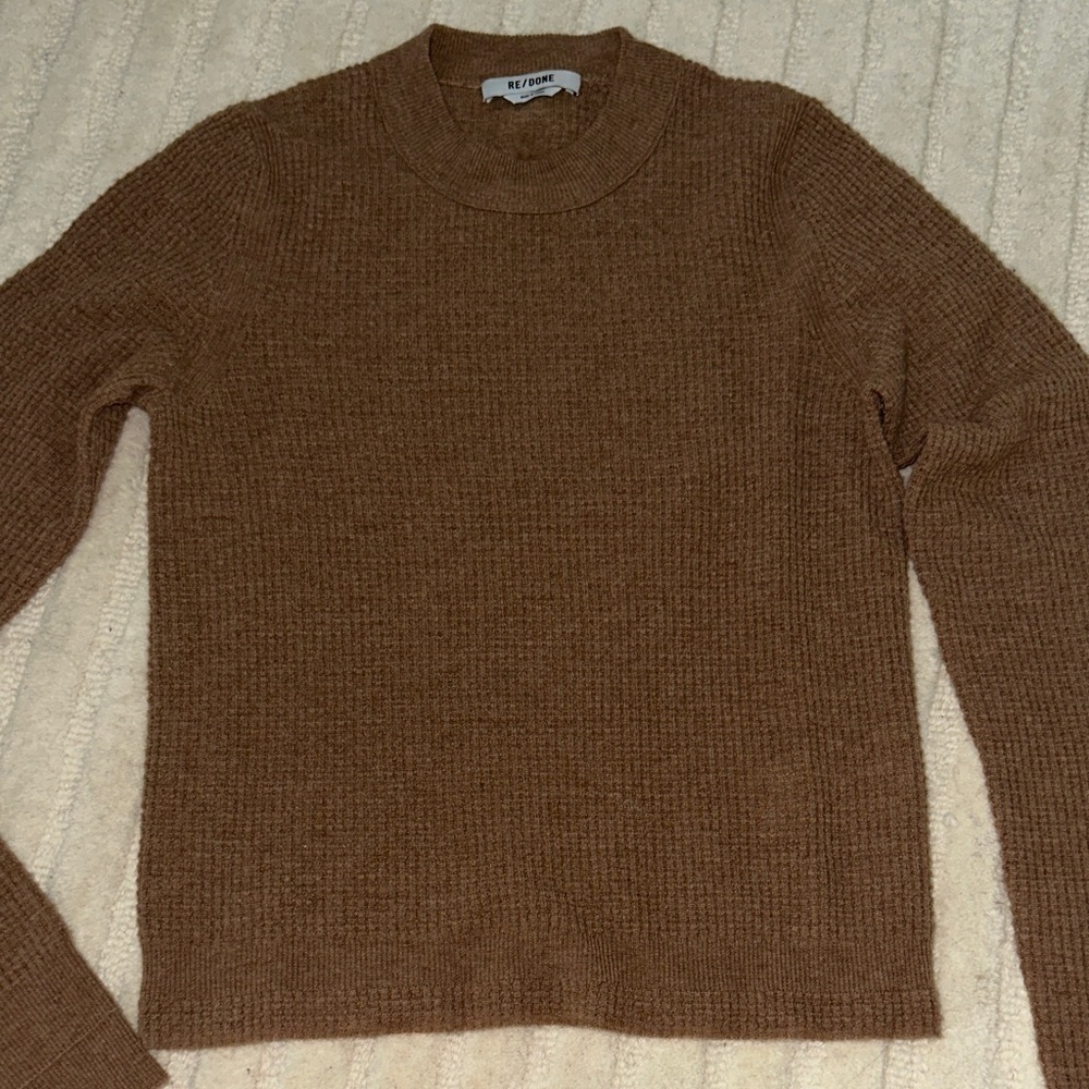 Re/Done Brown Crewneck Sweater